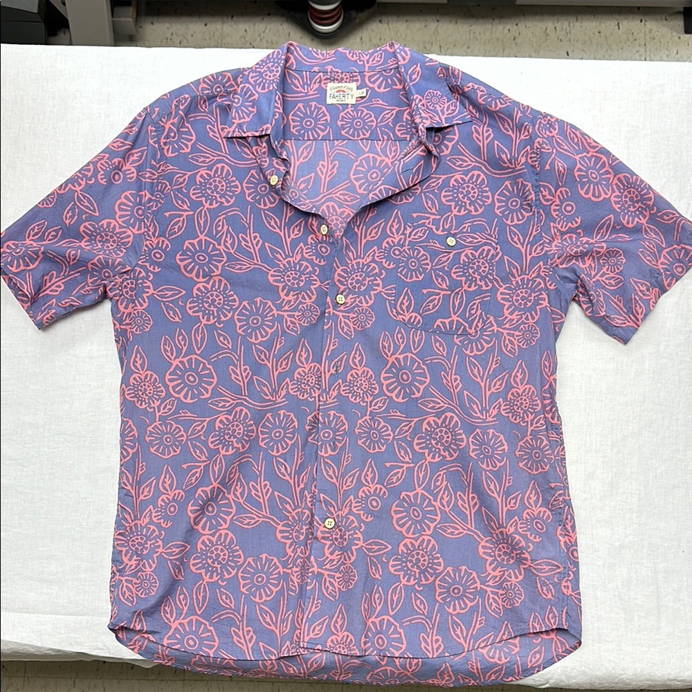 Faherty Purple and Pink Casual Button Down Shirt